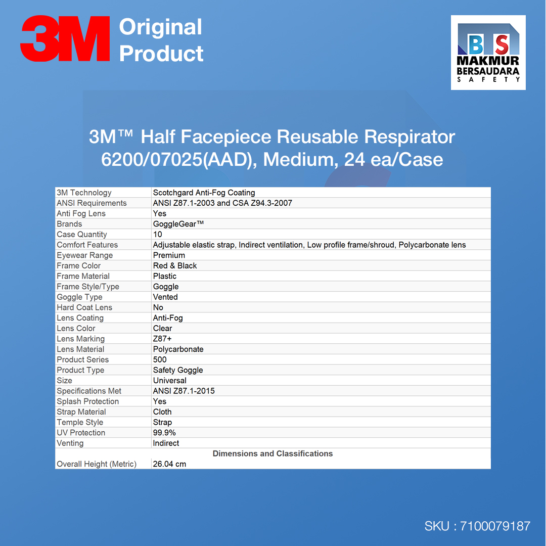 image product 3M GoggleGear 500 Series GG501SGAF, Clear Scotchgard Anti-fog lens 10 EA/Case (7100079187)