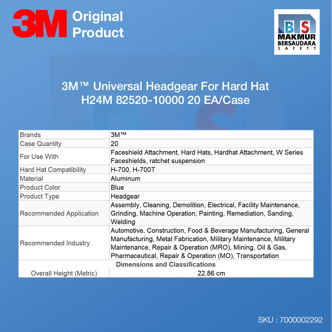 image product 3M Universal Headgear For Hard Hat H24M 82520-10000, 20 ea/Case (7000002292)