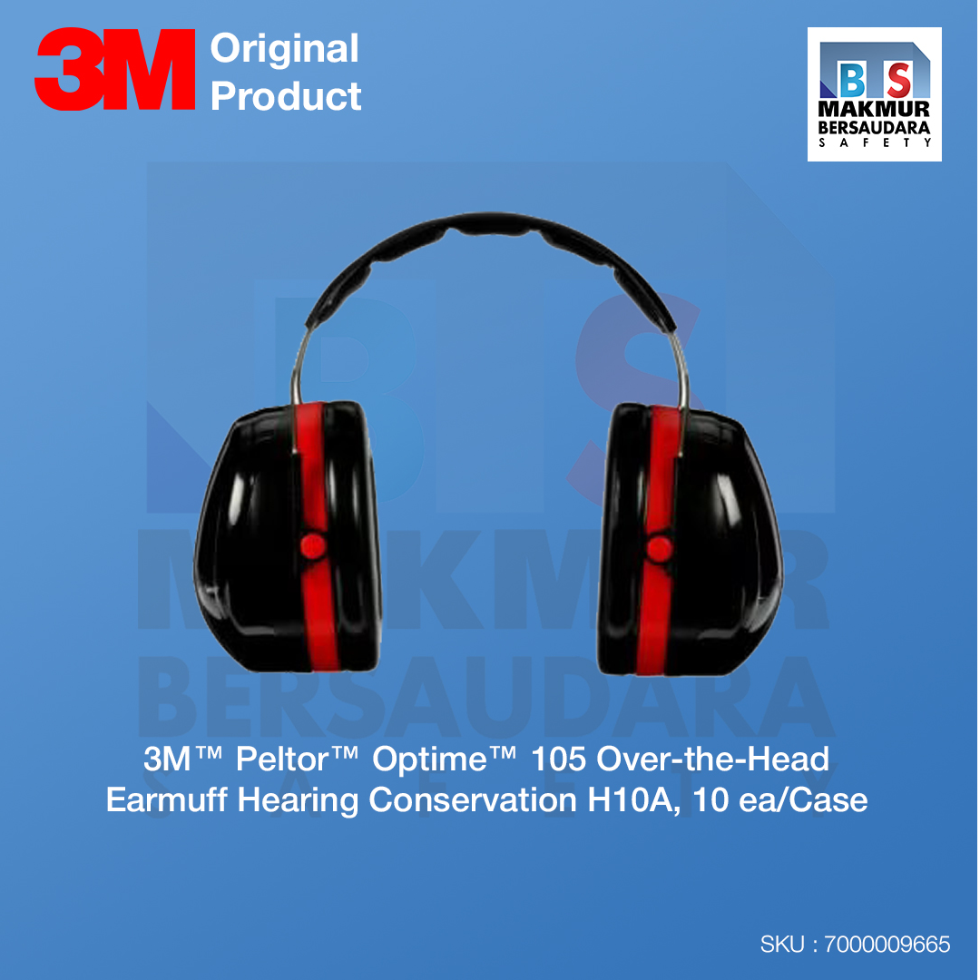 image product 3M PELTOR Optime 105 Earmuffs H10A, Over-the-Head, 10 EA/Case (7000009665)