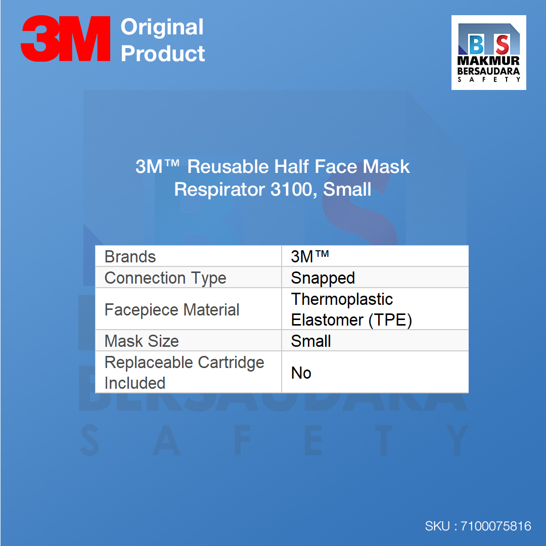 image product 3M Reusable Half Face Mask Respirator 3100, Small, 20 ea/Case (7100075816)