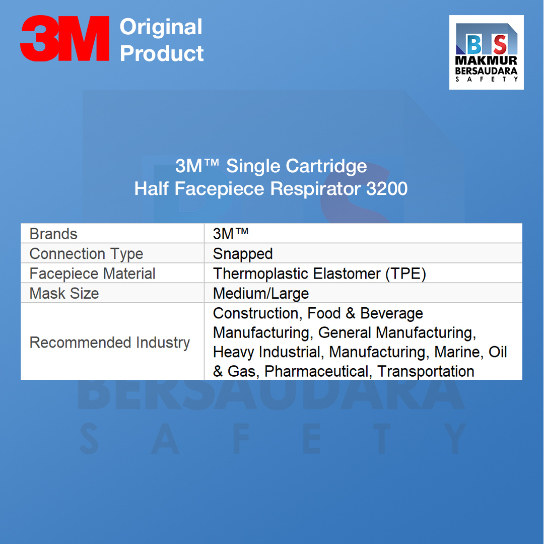 image product 3M Single Cartridge Half Facepiece Respirator 3200, Medium/Large, 20 ea/Case (7100070446)