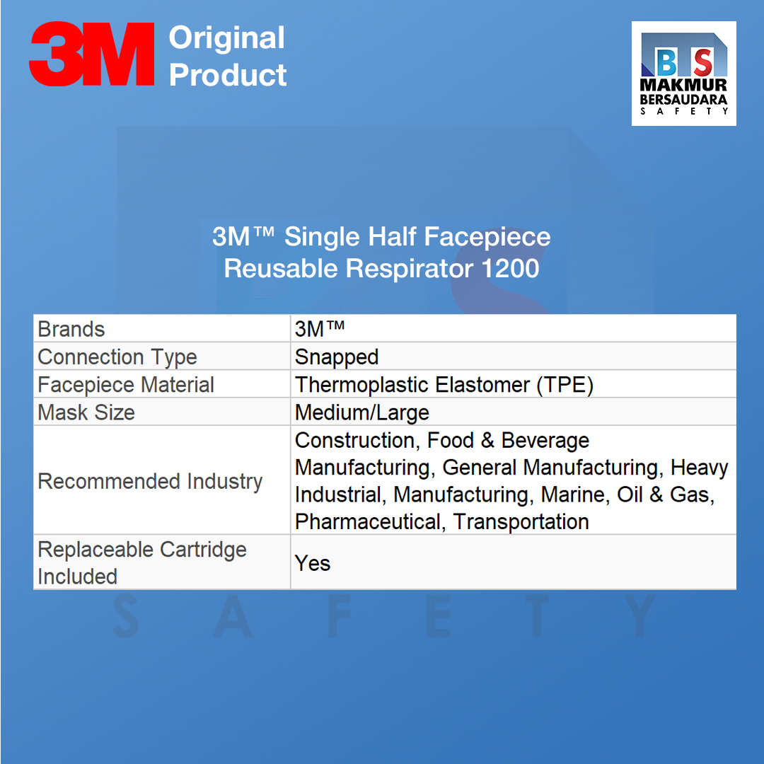 image product 3M Single Half Facepiece Reusable Respirator 1200, 10 ea/Case (7100044123)
