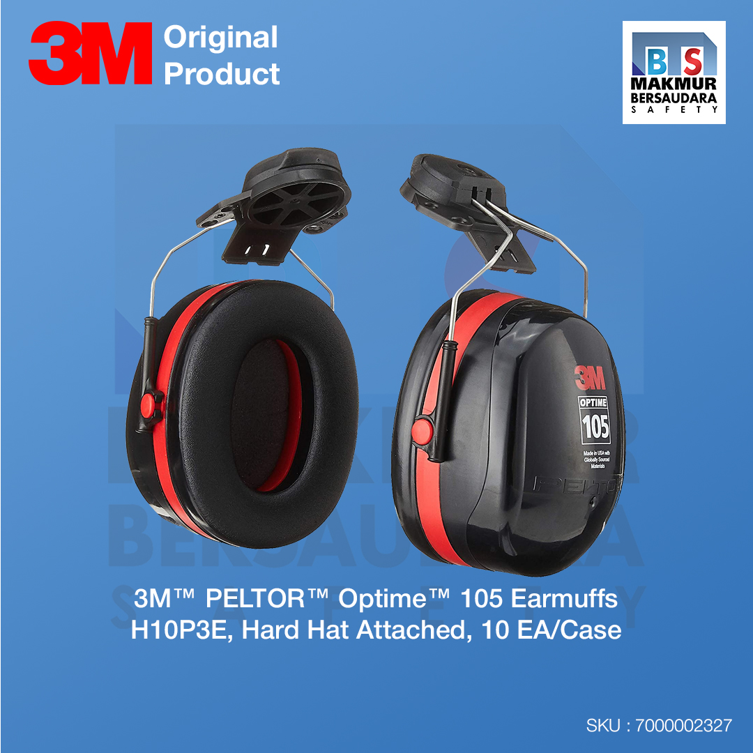 image product 3M PELTOR Optime 105 Earmuffs H10P3E, Hard Hat Attached, 10 EA/Case (7000002327)
