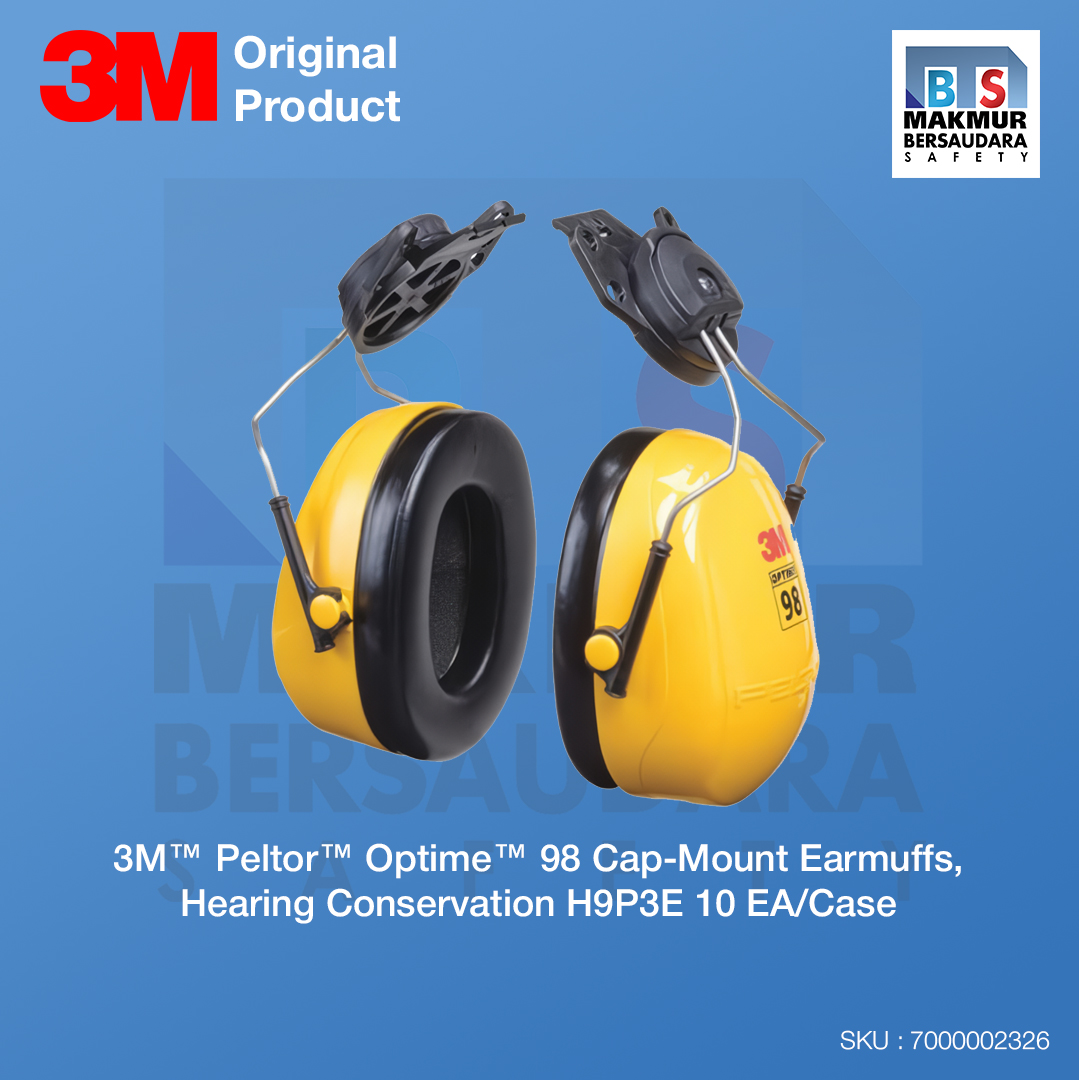 image product 3M Peltor Optime 98 Cap-Mount Earmuffs, Hearing Conservation H9P3E 10 EA/Case (7000002326)