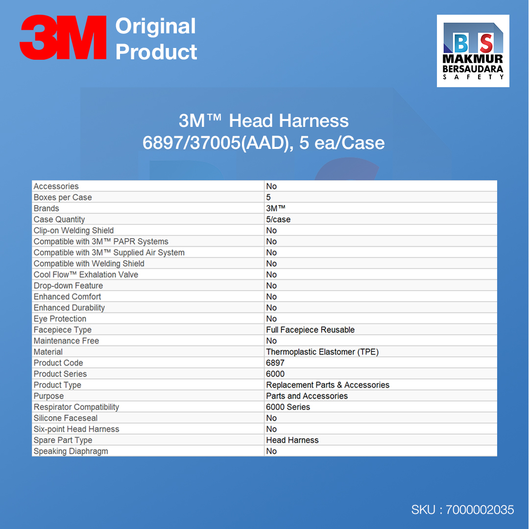 image product 3M Head Harness 6897/37005(AAD), 5 ea/Case (7000002035)